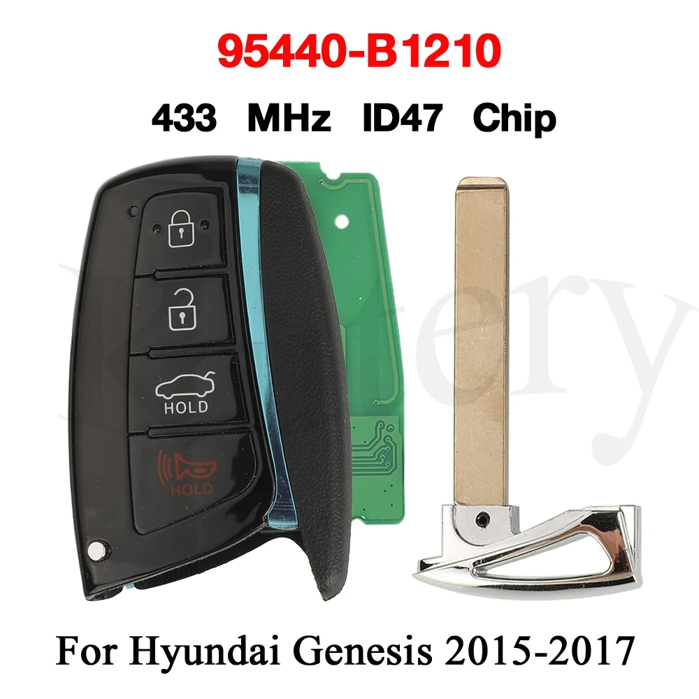 

jingyuqin 433MHz ID47 Chip 95440-B1210 Remote Smart Car Key For Hyundai Genesis 2015-2017 SY5DHFNA433 Auto Fob Control