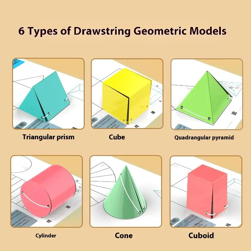 1 Set Spatial Thinking Training DIY Math Learning Book 3D Geometry Quiet Book For Kids Montessori Educational Tracing Workbook