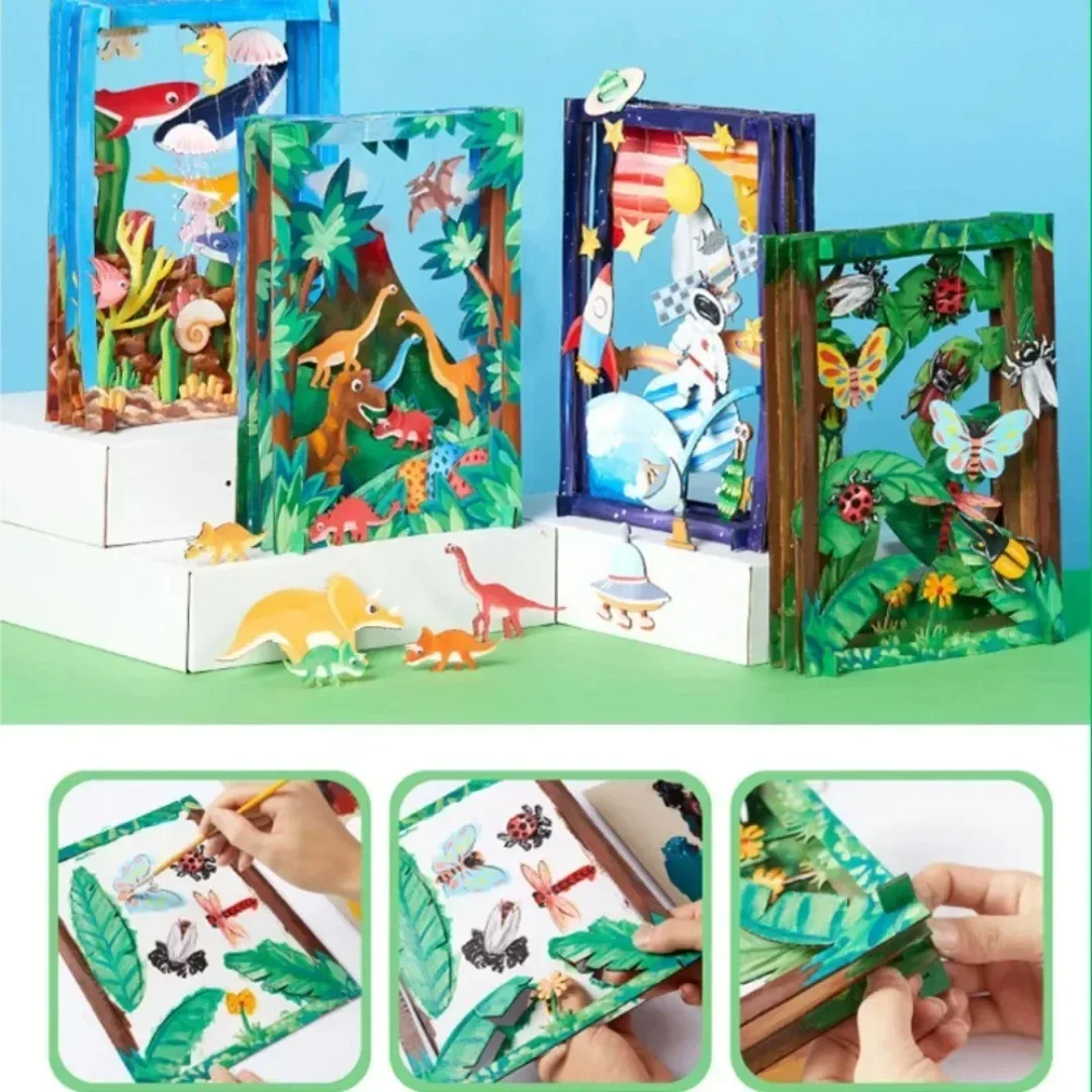 1 Zestaw Zabawek Kreatywnych do Składania dla Dzieci, Nauka, Rękodzieło, Zabawki do Rysowania i Malowania dla Dzieci, Edukacyjne Zestawy Kreatywności dla Dzieci