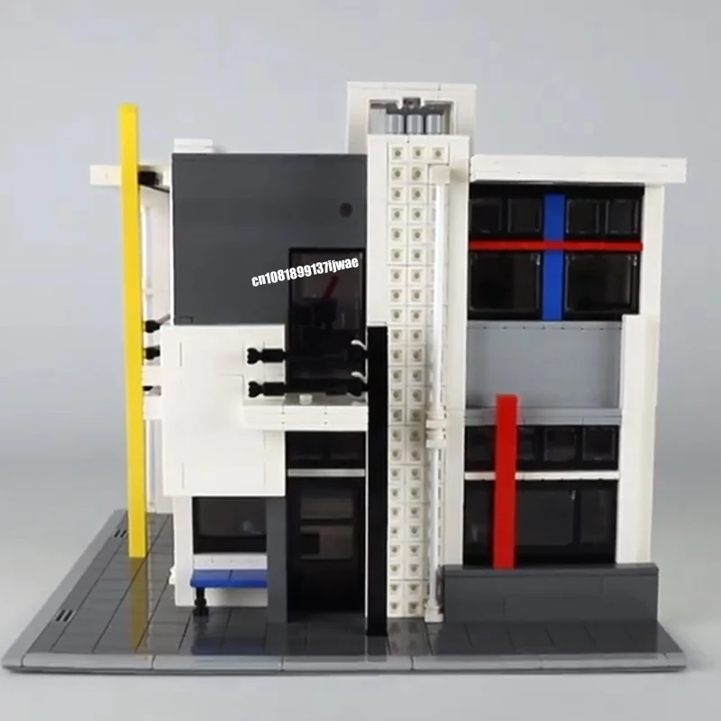 Modular Rietveld Schroder House 모델, DIY 아이디어, 어린이 장난감, 생일 선물 블록, 시티 핫 셀러, 스트리트 뷰, 2811 개