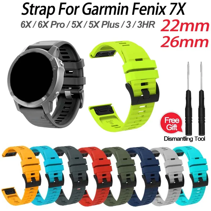 26mm 22mm QuickFit Armband für Garmin Fenix 7X Pro 6 5 X 6Pro Plus 3HR Band für Approach S62 S60 Forerunner 935 945 745 Enduro 3