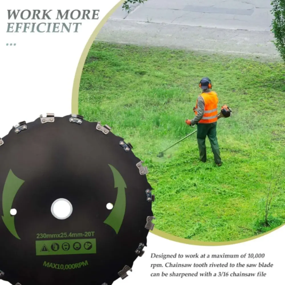Cutter 9 Inch Tooth Mower Tool Heavy Duty Dependable Brush Cutter 20 Teeth Tree Cutting Tool Underbrush