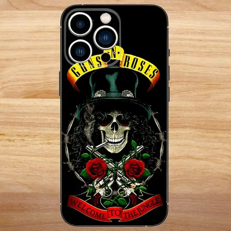 Guns N Roses Phone Case For iPhone15,14,13,12,11,Pro,Max,Plus,Mini,X,XS,XR,8,7,6,S,Plus,SE Soft Black Case