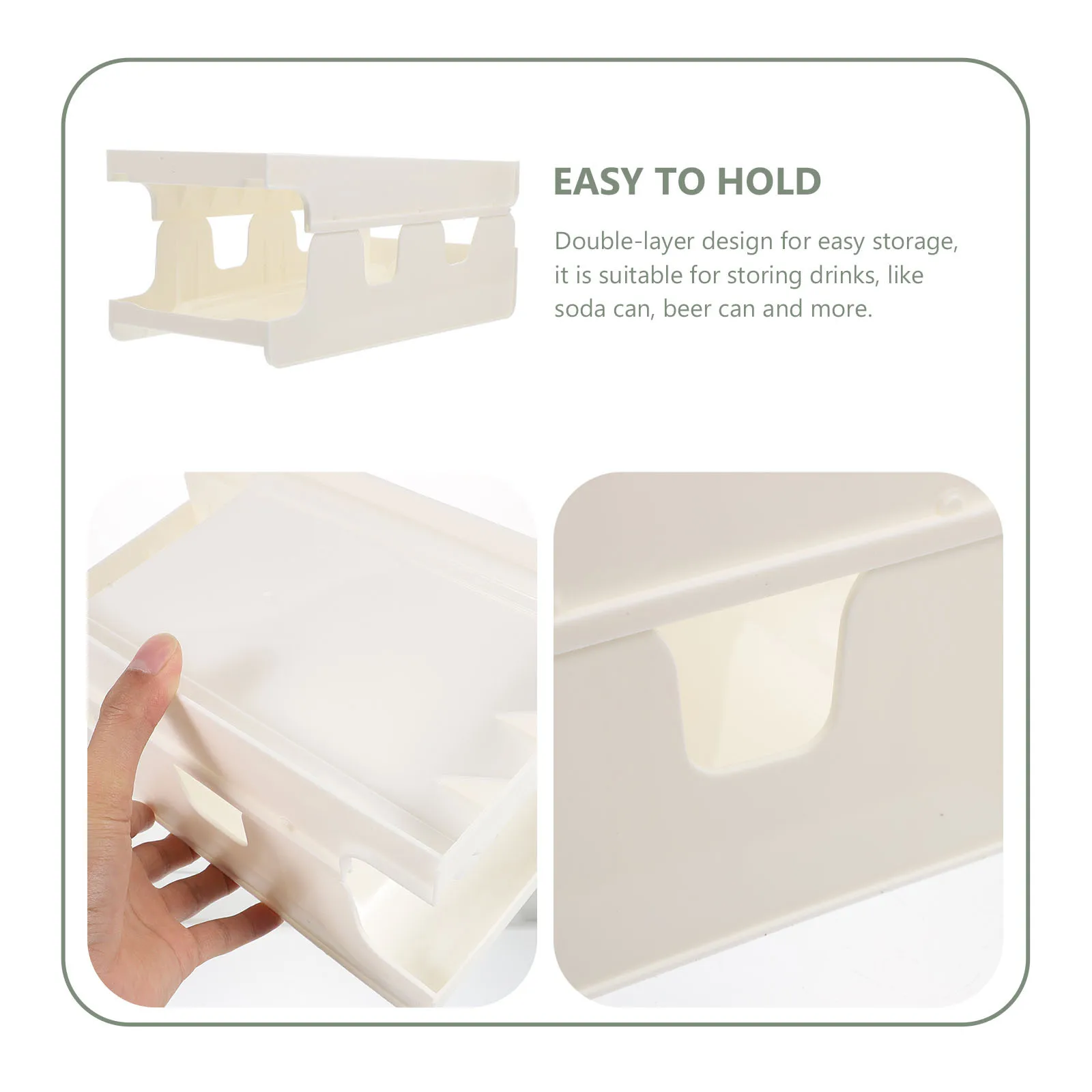 

Beer Organizer Storage Box Double Layer Refrigerator Can Rack Fridge Soda Can Holder Beverage Dispenser Container