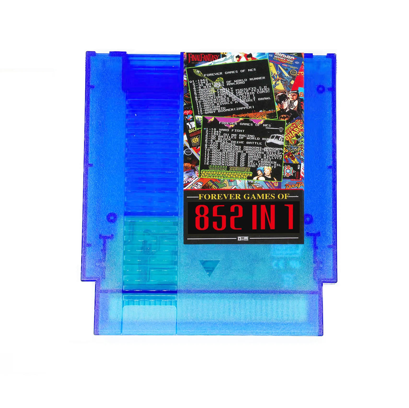 FOREVER DUO GAMES OF NES 852 in 1 Game Cartridge for NES Console,1024MBit Flash Chip in Use