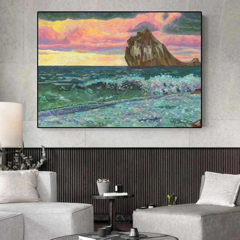 Modern Wall Art Picture Oil Paintings Forest Over The Sea Poster and Canvas Painting Print for Living Room Home Decor Cuadros