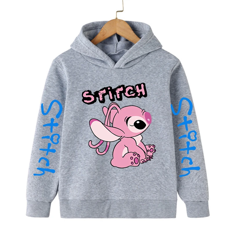 90s Clothes Disney Stitch Hoodie Children Cartoon Kid Girl Boy Lilo and Stitch Sweatshirt Hoody Baby Casual Top