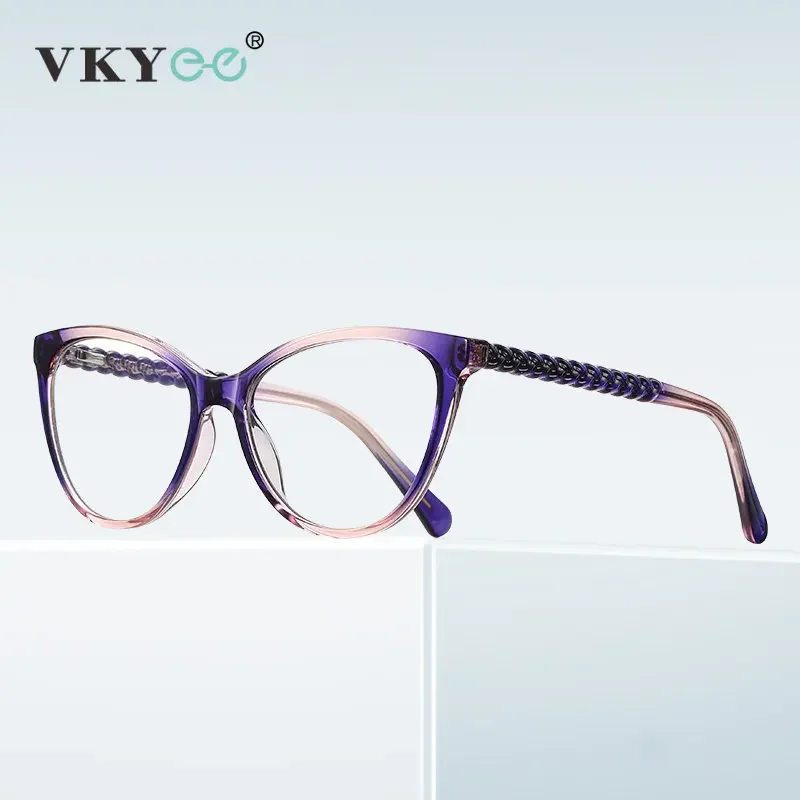 VICKY New Cat Eye Reading Prescription Eyeglasses Women Colorful Myopia Eyewear Hyperopia Anti Blue Ray Optical Glasses PFD2136