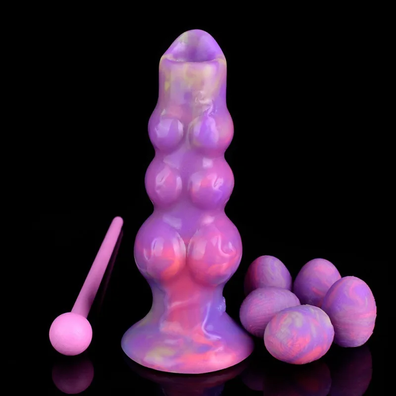 

Hollow dildo silicone masturbator for laying eggs, stuffed toy for the penis of wolf dog animals