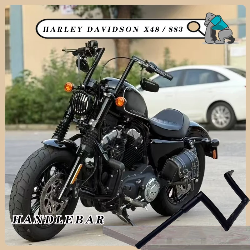 Motorcycle 1 inch diameter Handle Ape Hanger Handlebar Compatible For Harley Davidson X48 Street Bob Breakout FXSB 883 1200 1250