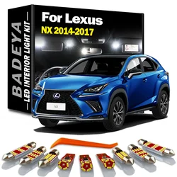 BADEYA 8Pcs LED Interior Trunk Map Light Kit For Lexus NX NX200 NX200t NX300h 2014 2015 2016 2017 Car Sunvisor Bulb Accessories