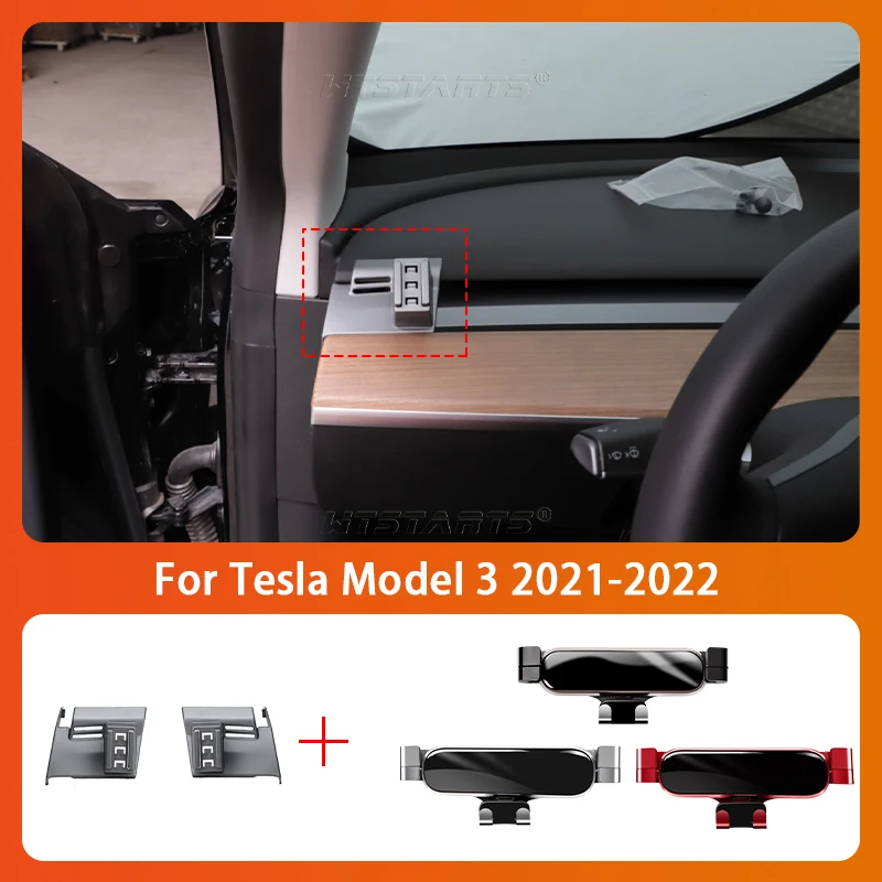 

Car Mobile Phone Holder For Tesla Model 3 2021-2022 360 Degree Rotating GPS Special Mount Support Navigation Bracket Accessories