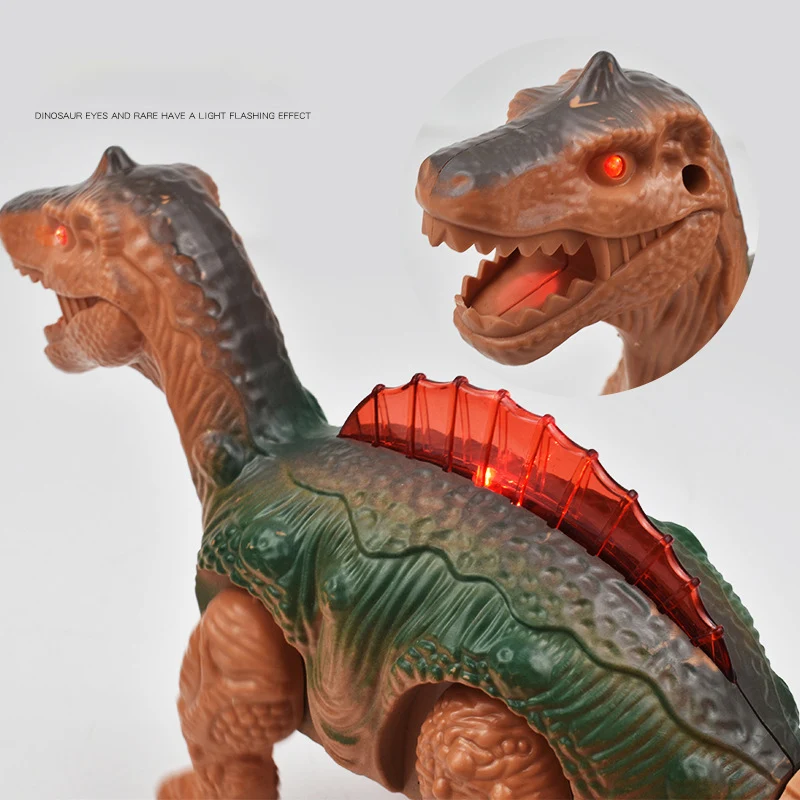 Modelo de dinossauro luminoso para crianças, robô ambulante eletrônico, bonecas iluminadas, brinquedo infantil, presente de Natal e aniversário