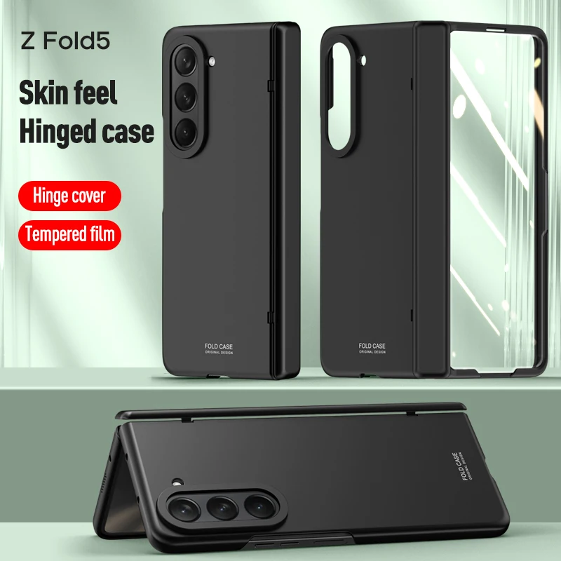 For Samsung Galaxy Z Fold 5 Case Shell Film Integrated Ultra-thin Skin Feeling Matte Folding Hinge All Inclusive Shockproof Case