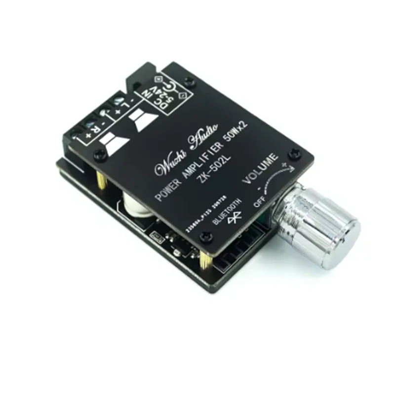 ZK-502L MINI Bluetooth 5.0 DC 5-24V Wireless Audio Digital Power amplifier Stereo board 50Wx2 Bluetooth Amp Amplificador