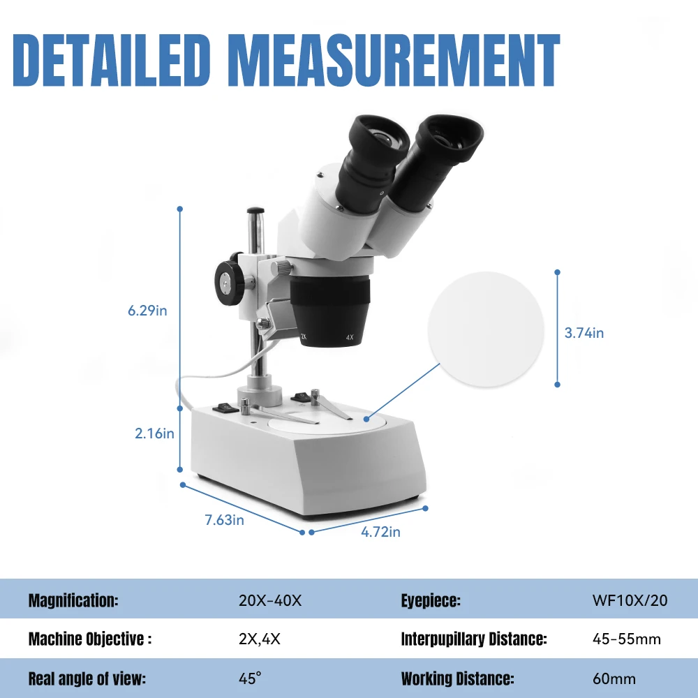 20X-40X Widefield Binocular Stereo Microscope, Post Stand,Industrial Microscopes PCB Inspection Tools LK-MS05A