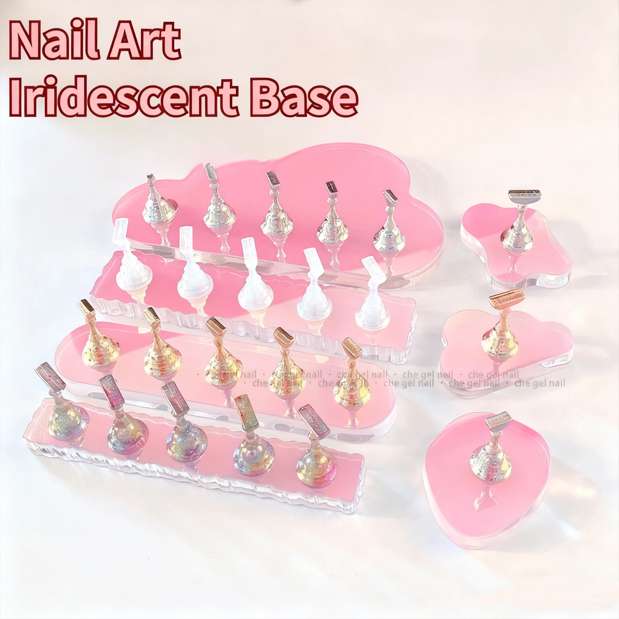 1/2 pièces Aurora fantaisie support à ongles acrylique Nail Art présentoir magnétique ongles conseils support de pratique pour peinture à la main ongles support