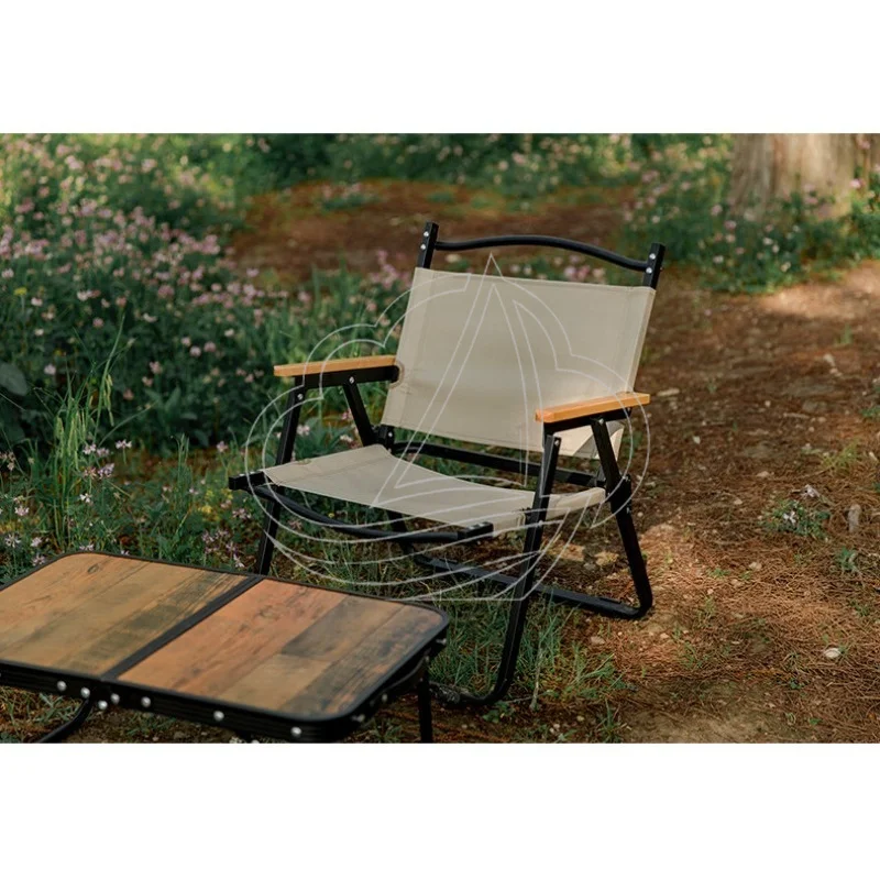 Portable Iron Frame Folding Chair with Backrest for Camping and Fishing