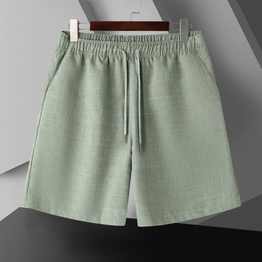 Pantalones cortos atléticos para hombre, pantalones cortos con cordón y bolsillos, cómodos pantalones cortos de playa con cintura elástica para deportes de verano, ropa informal sólida