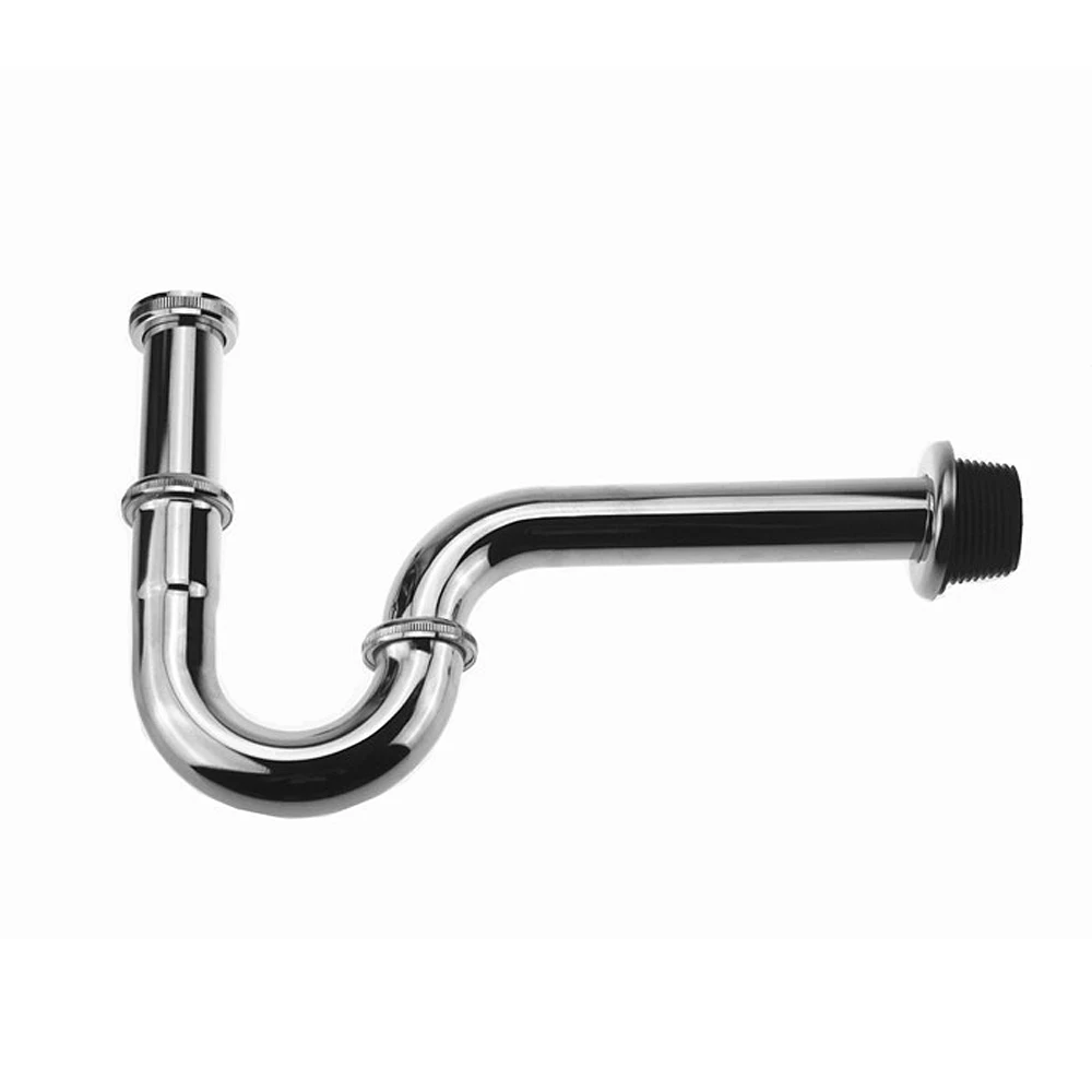 Stainless Steel Waste Drain Valve Siphon Odor Proof Drain Valve Used for Basin Drainage Wall Drainage Curved Drainage Pipe