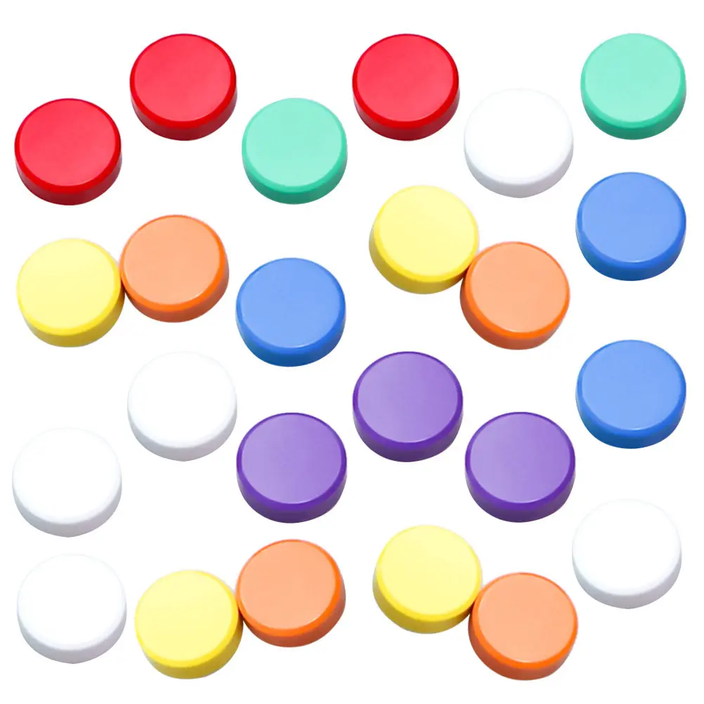 24Pcs 3Cm Round Vibrant Whiteboard Magnets Heavy Duty for School Teaching Office Notes Photos Display on Fridge Whiteboard