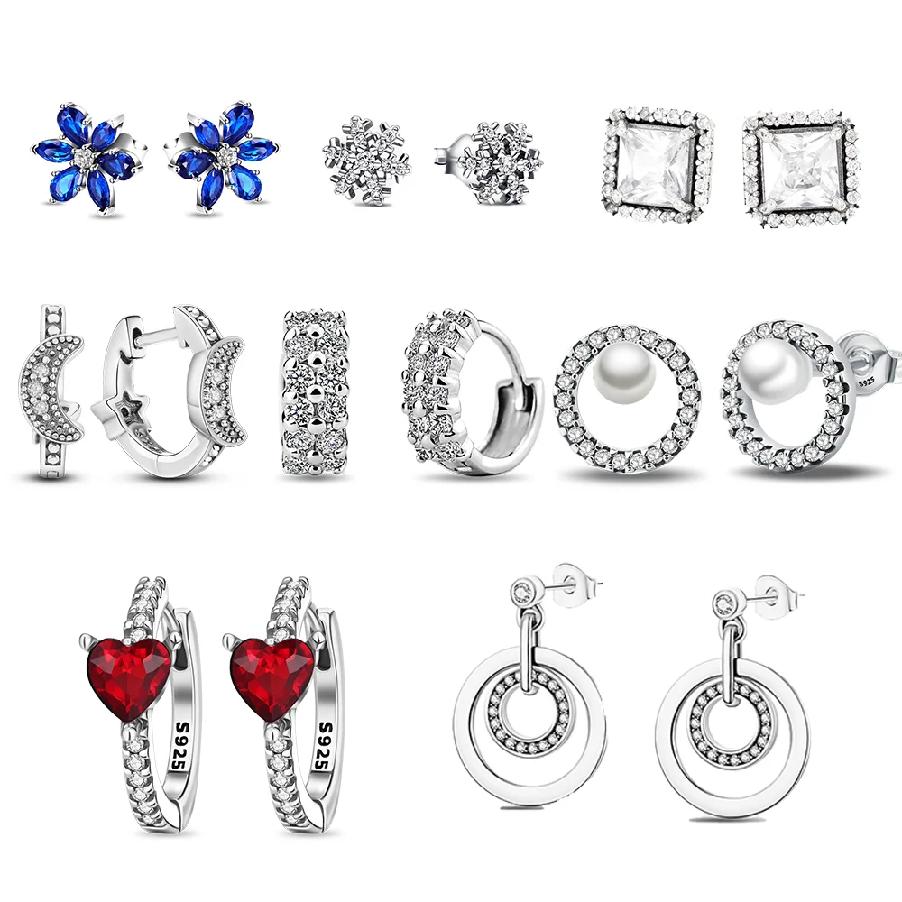 Boucles d'oreilles florales plaquées argent, pétales en cristal bleu vibrant, design délicat, hypoallergéniques pour les oreilles sensibles, bijoux à la mode