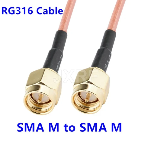 Imagen 2 del producto 5 uds SMA macho a SMA macho conector RF Cable de extensión Pigtail RG316 Cable de puente coaxial 10cm 15cm 20cm 30cm 50cm 1FT