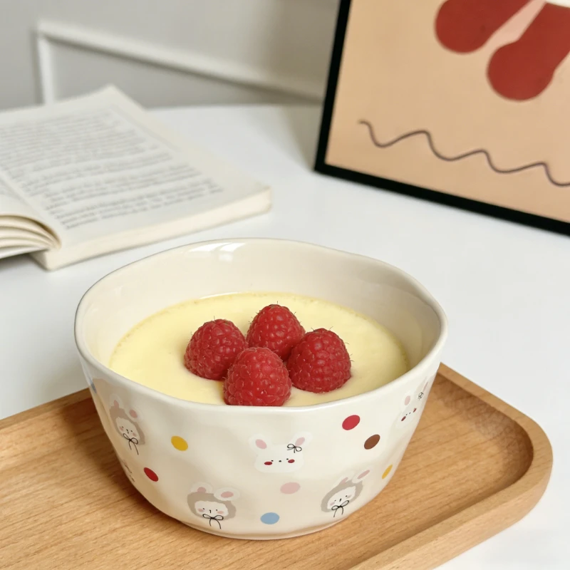 Exquisite Good Looking Grain Yogurt Bowls High Appearance Rice Bowl Cute Advanced Oat Bowl Ceramic Fruit Bowls Kitchen Tableware
