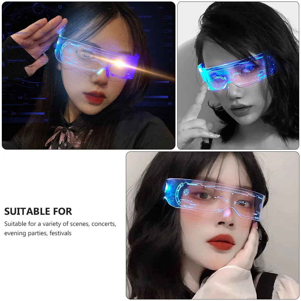 パーティーのお祝い用 光るメガネ シックなデザイン LEDメガネ フェスティバル カーニバル 写真撮影用小道具 パーティーアイウェア 面白いメガネ