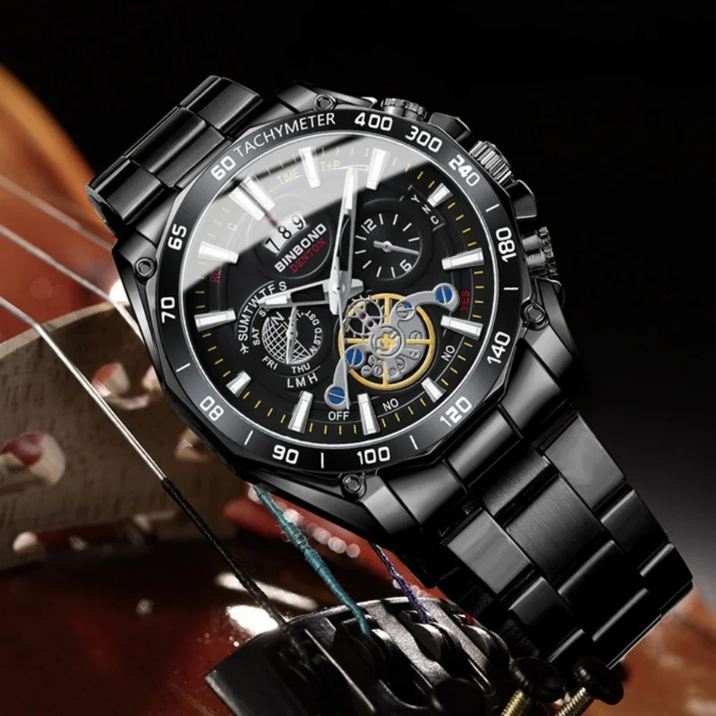 High End Men's Watch Luminous Pointer Waterproof Watch Luxury Business Date Steel Strip Quartz Men Watches Men's Holiday Gifts
