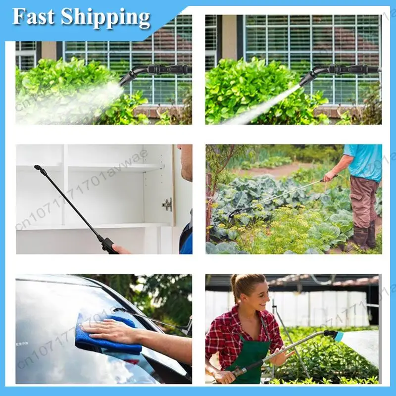 أفضل عصا رذاذ اختيار تعمل بالبطارية مع ماكينة رش كهربائية بخرطوم قابل لإعادة الشحن 7.4 فولت 3 متر، 3 فوهات رذاذ وتلسكوبية