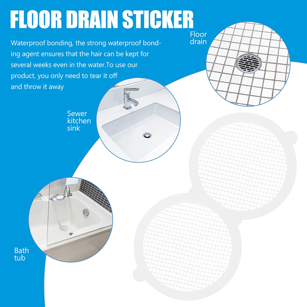 

30pcs Drain Filter Stickers Drain Stickers White Anti-clogging Hair Sink Disposable Kitchen Bathroom Workshop