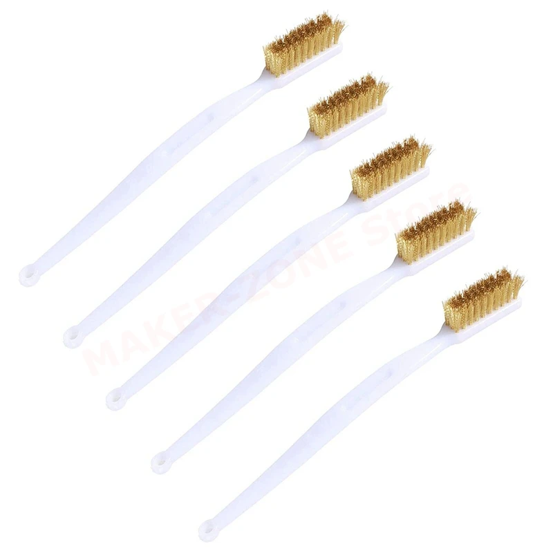 5Pcs 3D Printer Nozzle Cleaner Tool Copper Wire Toothbrush Copper Brush Handle Hot Bed Cleaning Parts