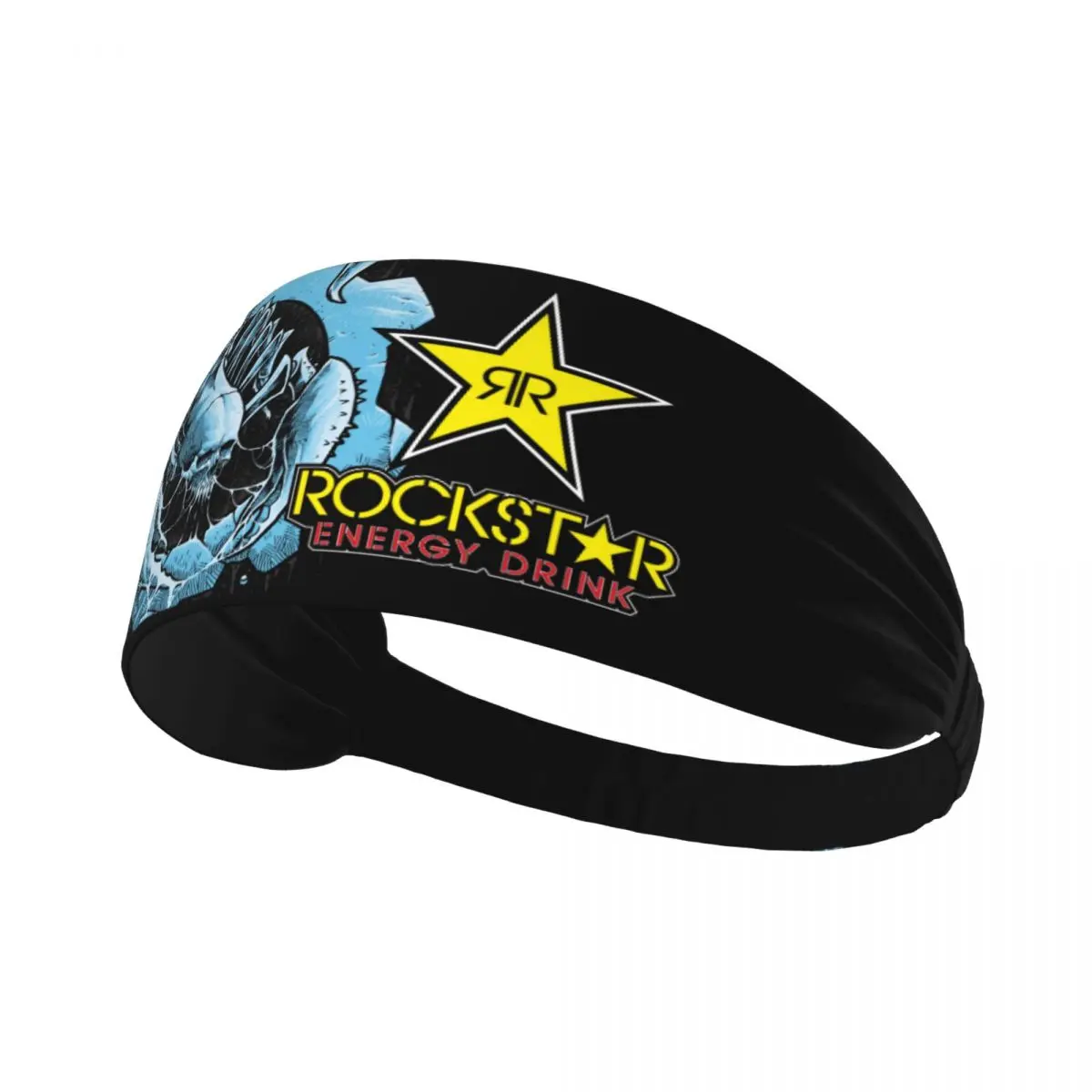 Banda para el sudor deportiva con logotipo de bebida energética de Rock Stars personalizada para entrenamiento, diadema de secado rápido para mujeres y hombres