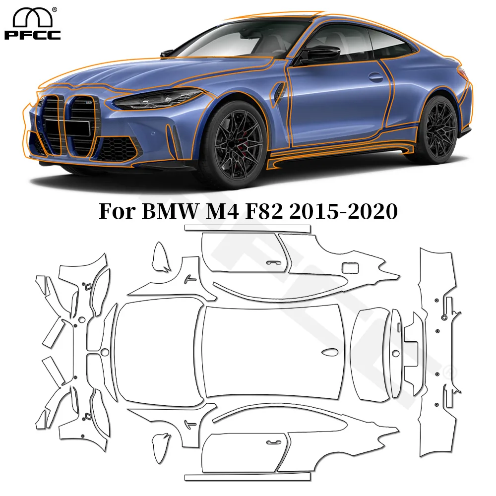 

For BMW M4 F82 2015-2020 TPU Paint Protection Film Anti-scratch Car Body Clear Bra Pre-cut PPF Resistant Invisible Repairable