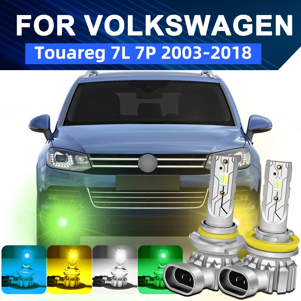 

For Volkswagen VW Touareg 7L 7P Front LED Fog Light Bulb Dual Color Fog Lamp 2003-2018 2005 2006 2007 2008 2011 2013 2015 2017