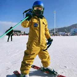GSOU Snow One Piece Ski Suit for Boys and Girls, Super Warm, Windproof, Waterproof, Jumpsuit for Riding, Skiing, Winter Clothin