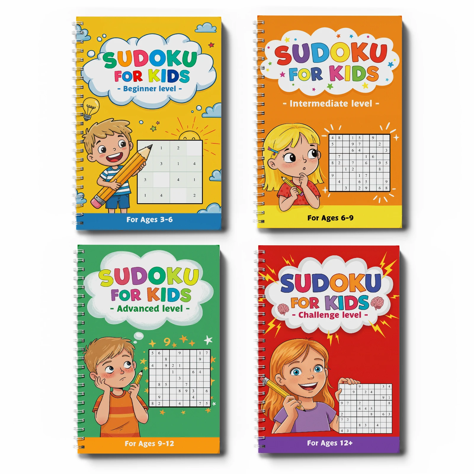 Kids Early Education Sudoku Puzzle Book, Brain Teaser Logic Game Workbook, Number Reasoning Training Book for Toddlers