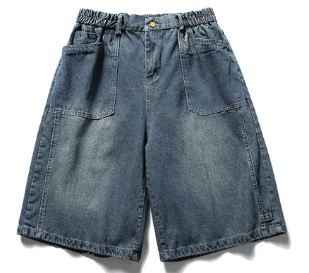 

Джинсовые брюки-Капри в стиле ретро, повседневные потертые трехмерные шорты с нашивкой, размер XL, лето 2024