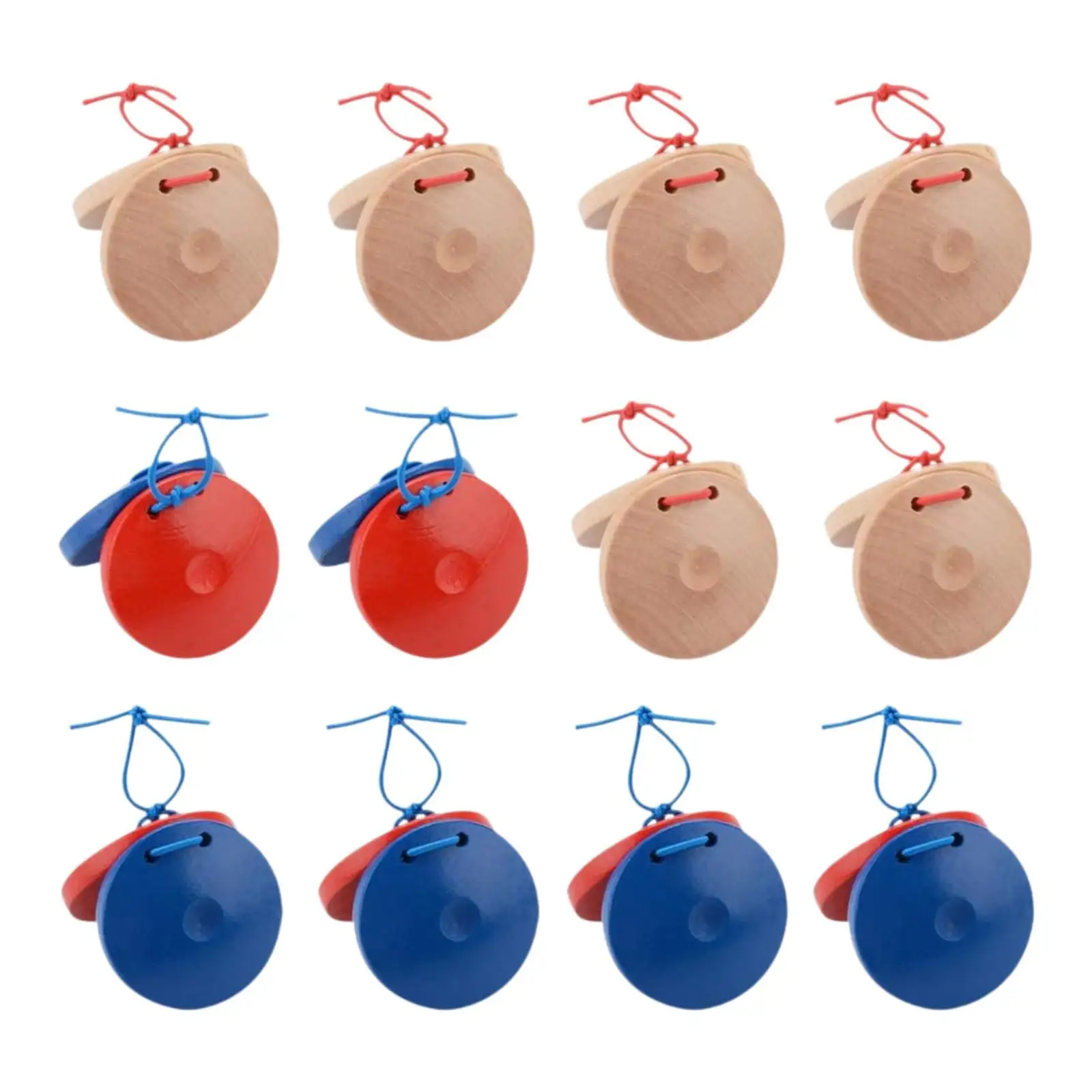 12x Clap Board DIY Classroom Finger Castanets for Girls Boys Toddlers Kids