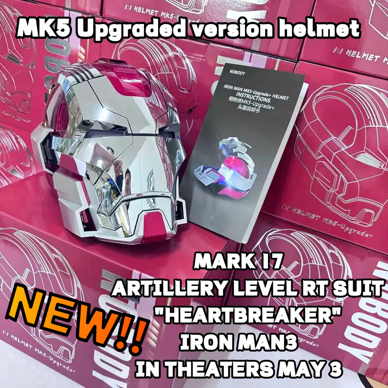 

Genuine Iron Man Helmet Autoking 1:1 MK5 Upgraded Version MK17 Mask HEART BREAKER Voice Control Helmet Iron Man 3 Model Toys