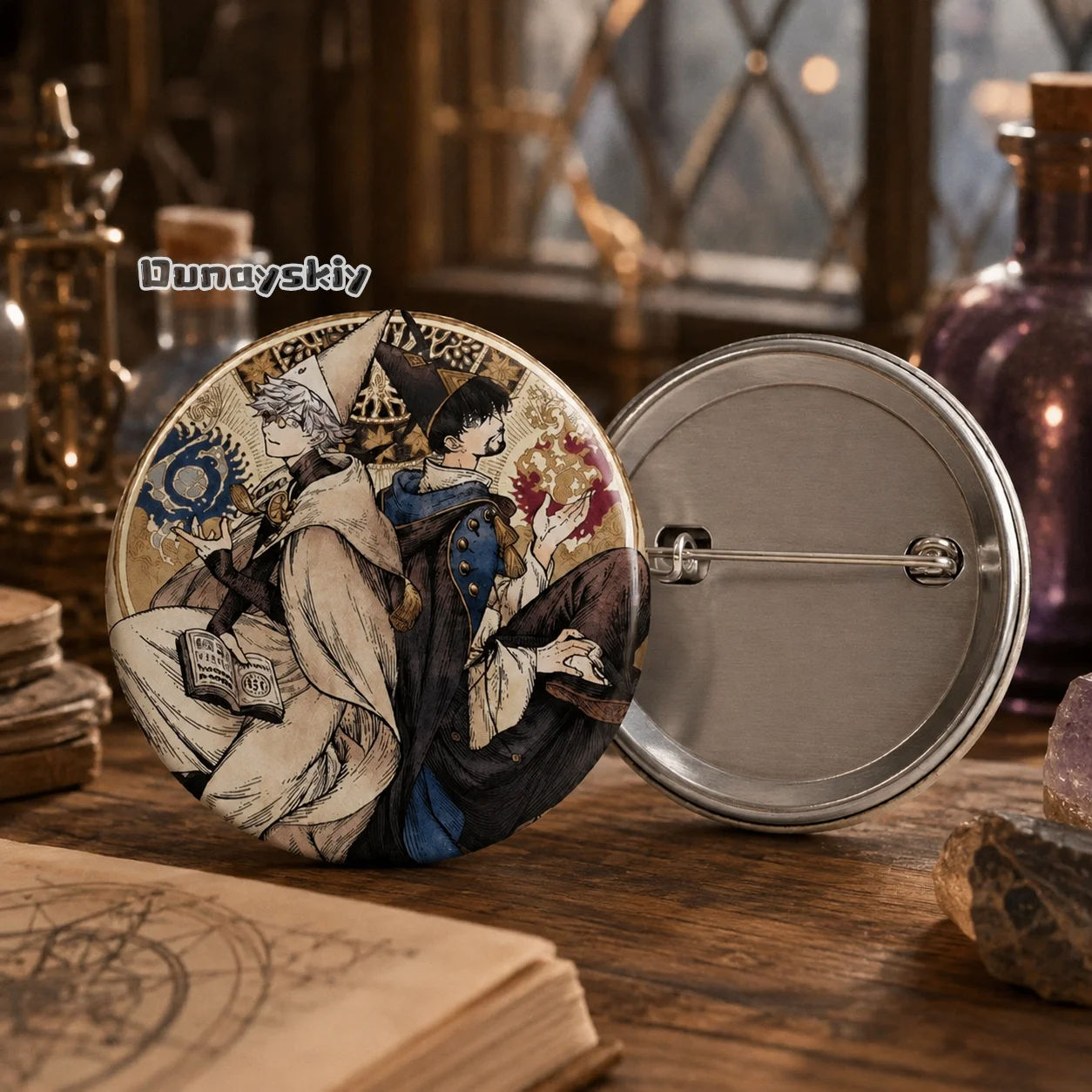 KS*03Qifrey Olruggio Cartoon Badge Kawaii Anime  Button Pins Handmade Round Jewelry Brooch Birthday Gifts Anime Witch Atelier