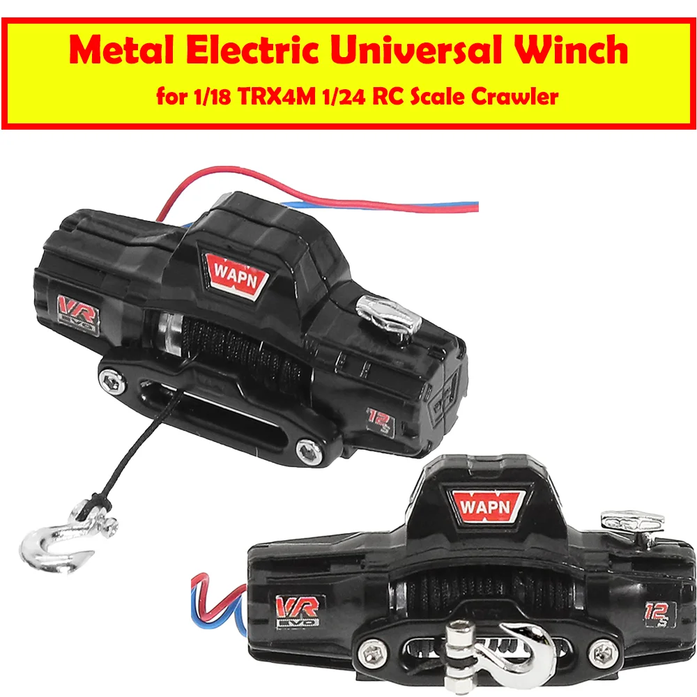 

Metal Electric Universal Winch for 1/18 TRX4M 1/24 RC Scale Crawler FMS W239 Accessories