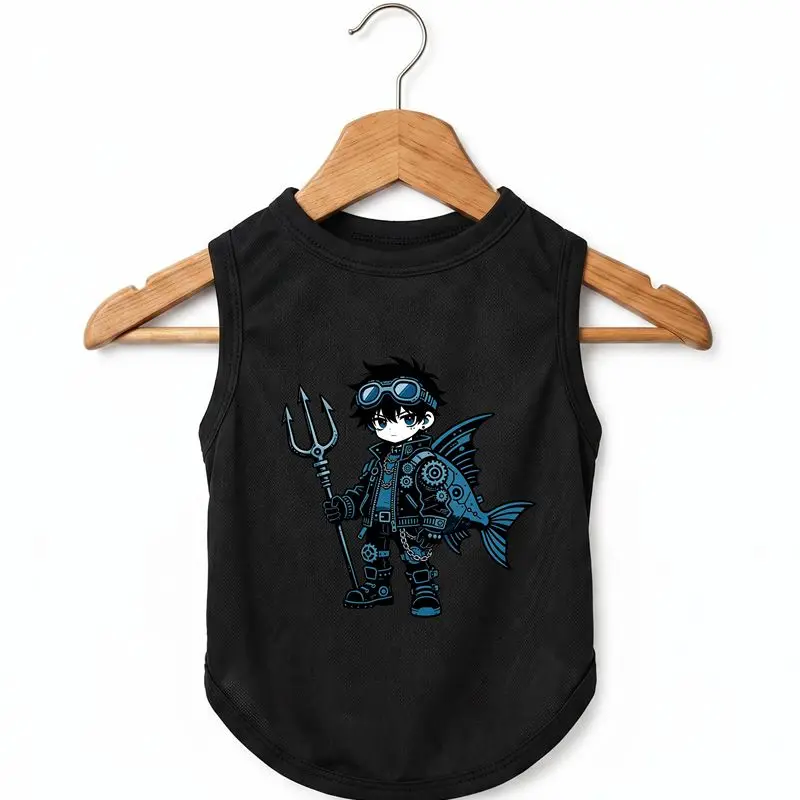 

Summer Anime Dog Vest, Cool Ocean Theme, Breathable Lightweight Pet Summer Clothes