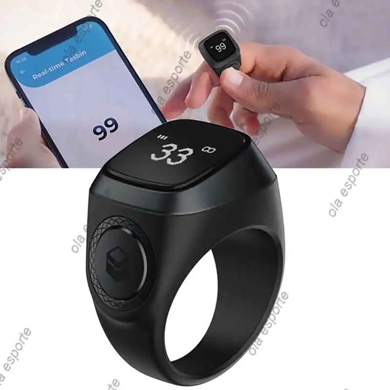 Smart Tasbih Tally Counter Ring For Muslims Zikr Digital Tasbeeh 5 Prayer Time Reminder Bluetooth High-end Smart Wearable Rings