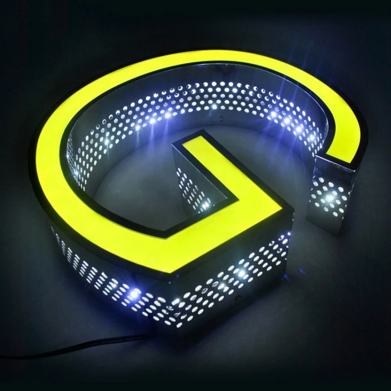 Custom 3D Signage Led Outdoor Advertising Sign Company Headlight Backlight Letter Sign Board Design