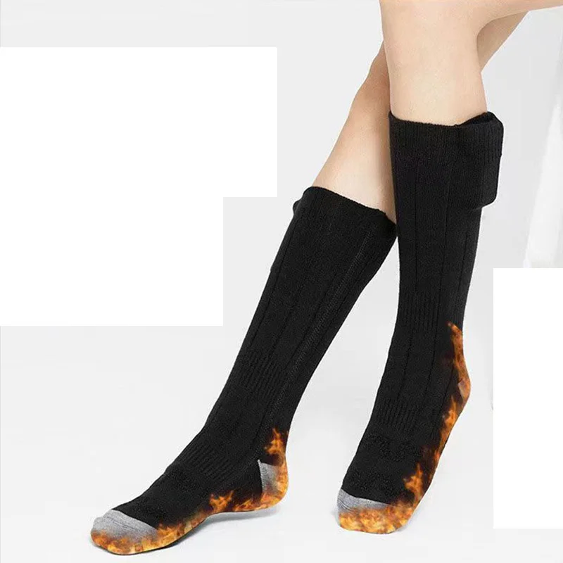 جوارب شتوية حرارية ساخنة مع صندوق بطارية، جهاز تدفئة القدمين الكهربائي، آمن للرجال والنساء، جوارب تدفئة خارجية للمشي لمسافات طويلة والتزلج