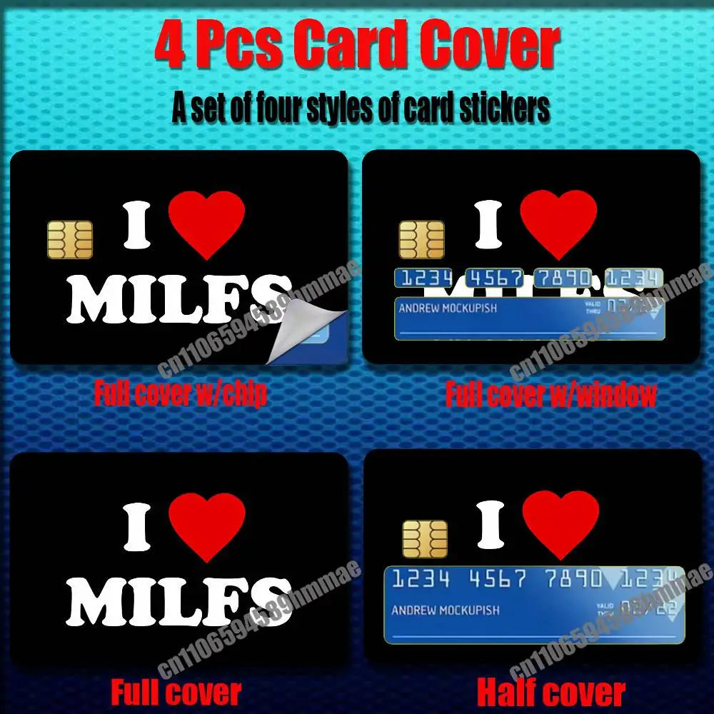 

For I Love Milfs Sticker Paper Skin ID Bank Credit Metro Self-adhesive Card Cover Decoration