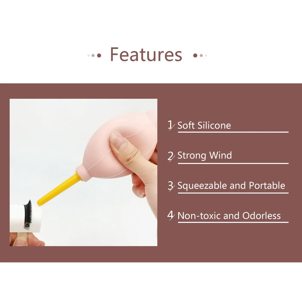 Estensione delle ciglia Soffiatore d'aria Ciglia Colla Essiccatore Strumenti per la pulizia della polvere Materiale siliconico Fornitore di kit per trucco ciglia sane