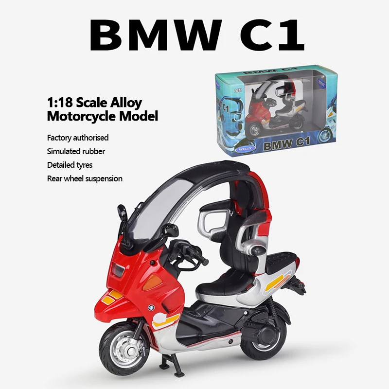 Welly 1:18 BMW C1 Cabin Scooter Model – Urban Commuter Vehicle